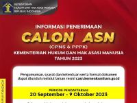 Informasi Calon Penerimaan CASN (CPNS dan PPPK) Kementerian Hukum dan HAM Tahun 2023