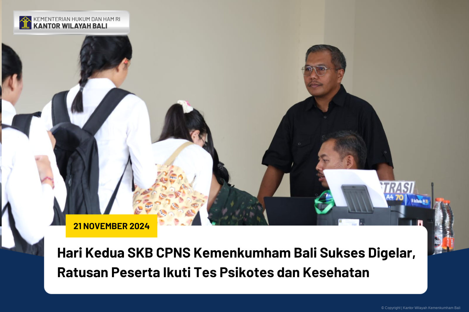 Hari Kedua SKB CPNS Kemenkumham Bali Sukses Digelar, Ratusan Peserta Ikuti Tes Psikotes dan Kesehatan